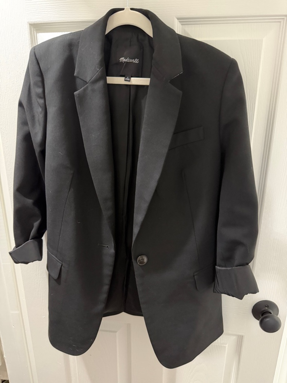Madewell Black Oversized Single-Button Blazer